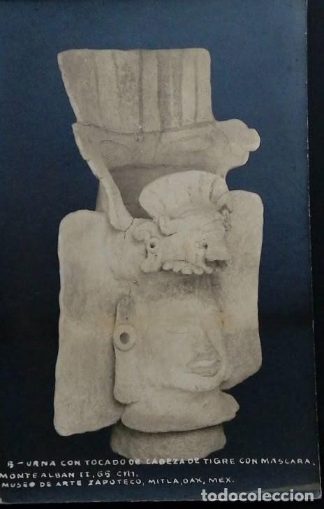 Sellos: KV) 1950, MEXICO, VIEW OF A PRE-HISPANIC ZAPOTEC URN WITH A JAGUAR HEADDRESS AND MASK FROM MONTE AL