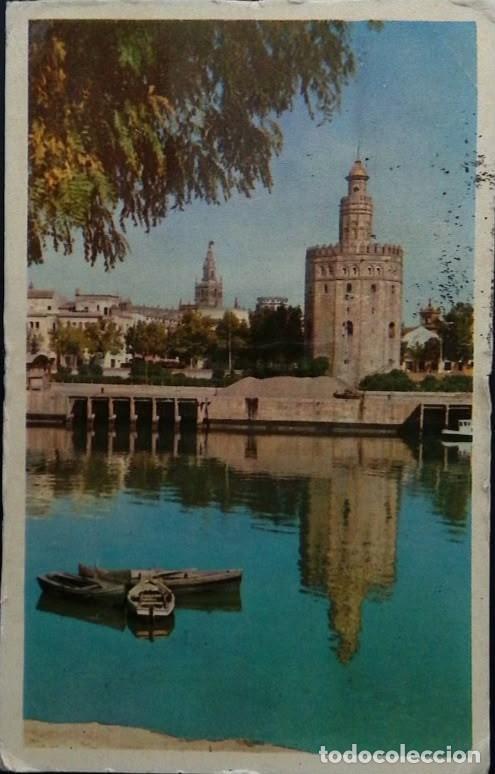 Sellos: KV) SPAIN, VIEW OF THE TORRE DEL ORO IN SEVILLE REFLECTED IN THE WATERS OF THE GUADALQUIVIR RIVER WI