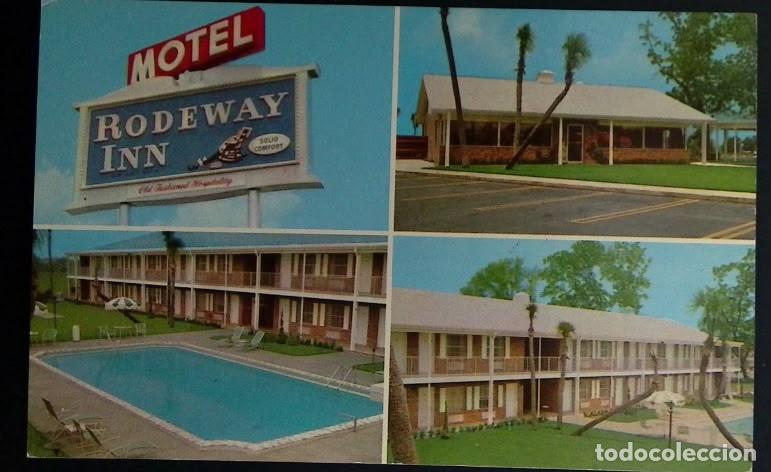 Sellos: KV)1970, UNITED STATES, VIEW OF THE RODEWAY INN MOTEL WITH SWIMMING POOL, TWO-STORY LODGING BUILDING