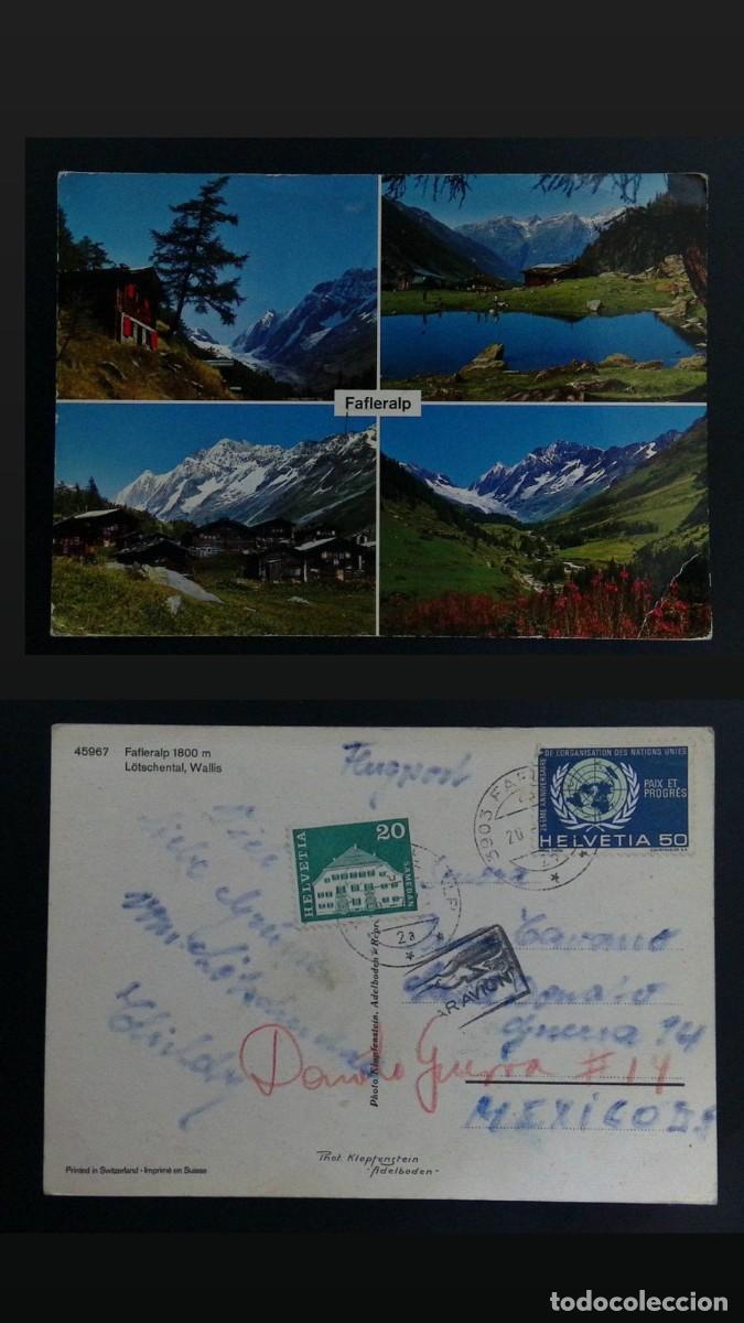 Sellos: KV)1970, SWITZERLAND, POSTCARD FEATURING PANORAMIC VIEWS OF FAFLERALP IN THE L&Ouml;TSCHENTAL VALLEY AND