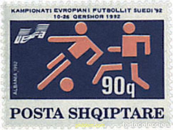 Sellos: 681158 MNH ALBANIA 1992 COPA DE EUROPA DE FUTBOL