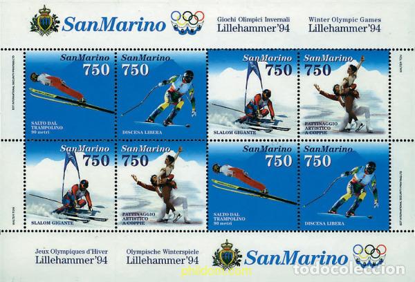 Sellos: 71638 MNH SAN MARINO 1994 17 JUEGOS OLIMPICOS INVIERNO LILLEHAMMER 1994