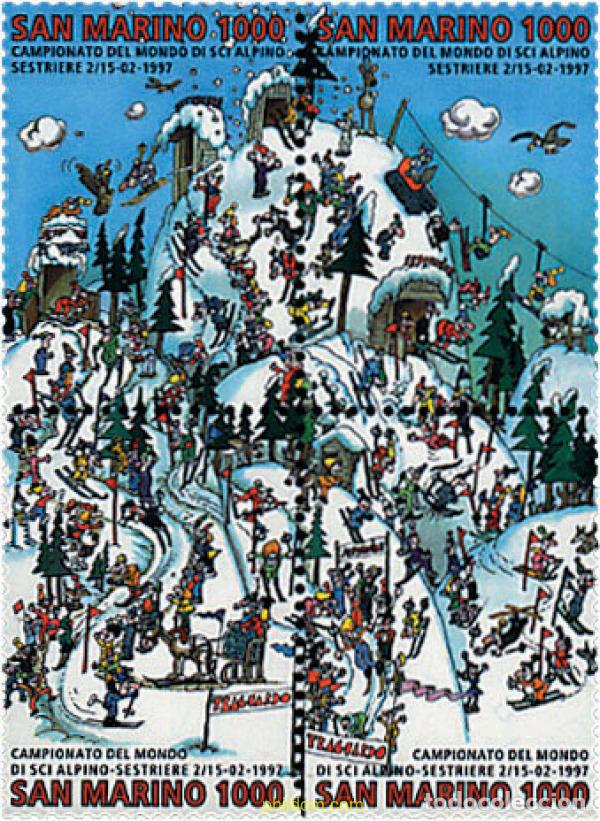Sellos: 166611 MNH SAN MARINO 1997 CAMPEONATOS DEL MUNDO DE ESQUI ALPINO EN SESTRIERE