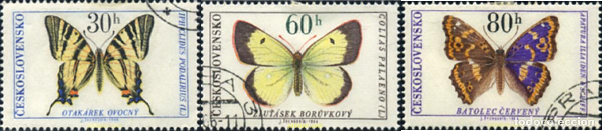 Sellos: 339342 USED CHECOSLOVAQUIA 1966 MARIPOSAS