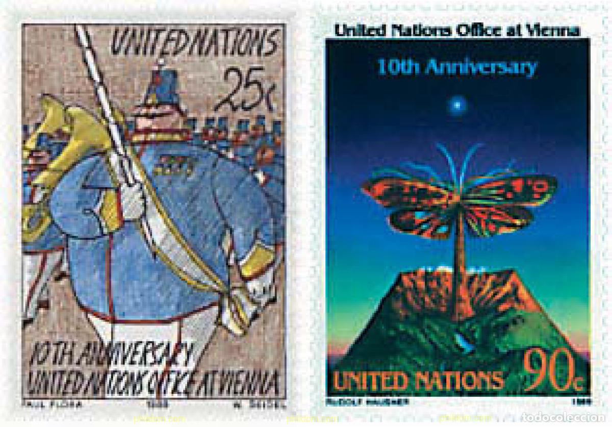 Sellos: 75557 MNH NACIONES UNIDAS. Nueva York 1989 10 ANIVERSARIO DE LA OFICINA DE VIENA