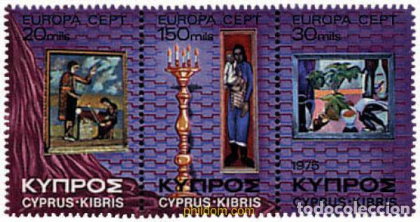 Sellos: 5590 MNH CHIPRE 1975 EUROPA CEPT. PINTURAS
