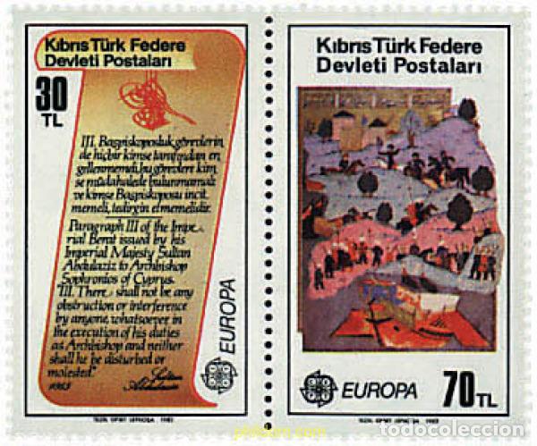 Sellos: 198302 MNH CHIPRE. Administraci&oacute;n turca 1982 EUROPA CEPT. HISTORIA
