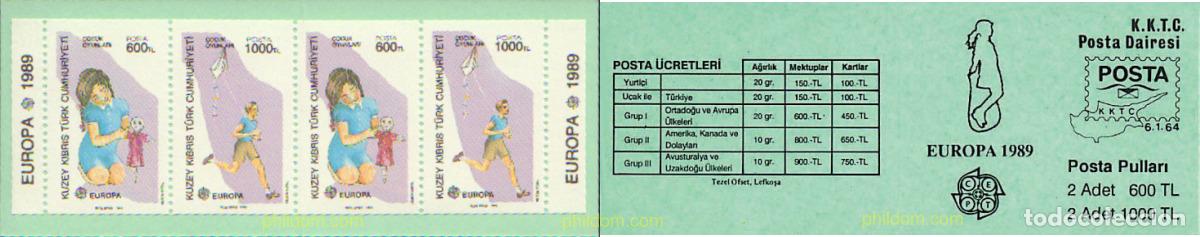 Sellos: 2367 MNH CHIPRE. Administraci&oacute;n turca 1989 EUROPA CEPT. TRANSPORTE Y MEDIOS DE COMUNICACION