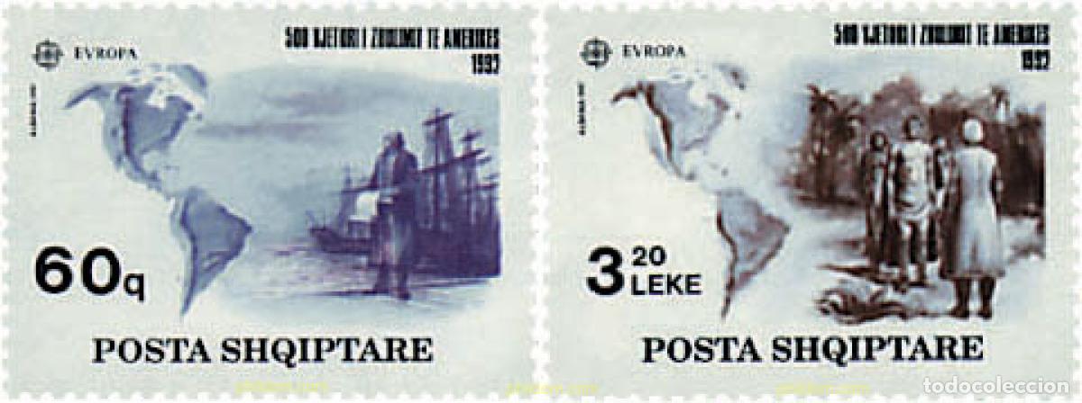 Sellos: 612213 MNH ALBANIA 1992 EUROPA CEPT. 500 ANIVERSARIO DEL DESCUBRIMIENTO DE AMERICA