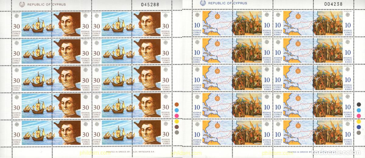 Sellos: 9020 MNH CHIPRE 1992 EUROPA CEPT. 500 ANIVERSARIO DEL DESCUBRIMIENTO DE AMERICA