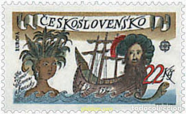 Sellos: 62809 MNH CHECOSLOVAQUIA 1992 EUROPA CEPT. 500 ANIVERSARIO DEL DESCUBRIMIENTO DE AMERICA