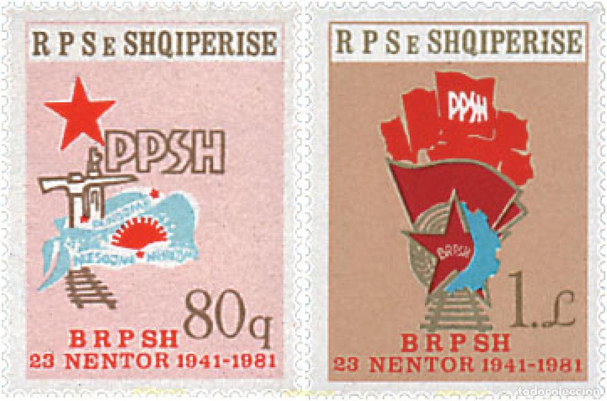 Sellos: 78478 MNH ALBANIA 1981 40 ANIVERSARIO DE LA UNION DE JUVENTUDES OBRERAS.