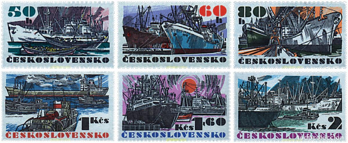 Sellos: 58106 MNH CHECOSLOVAQUIA 1972 BARCOS DE COMERCIO CHECOSLOVACOS