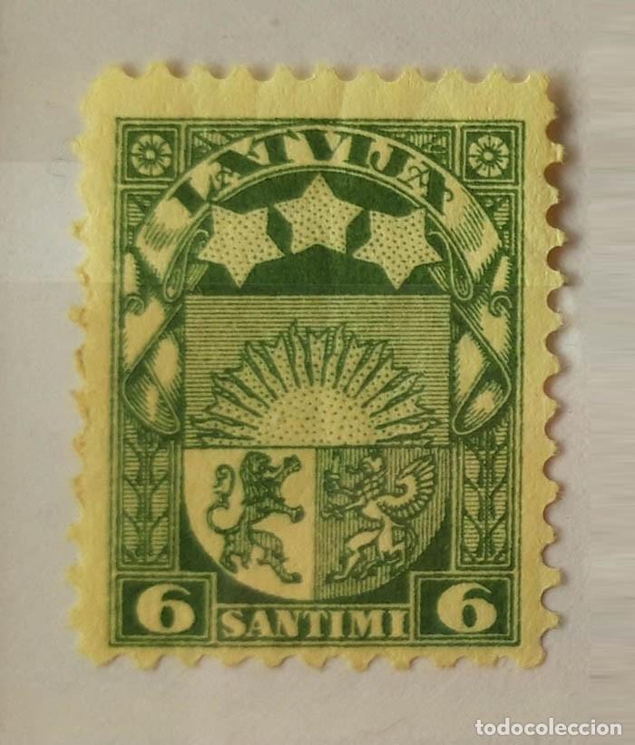 Sellos: 1925 Latvia Letonia 6 santimi, Coat of Arms stamp 1930 MNH **