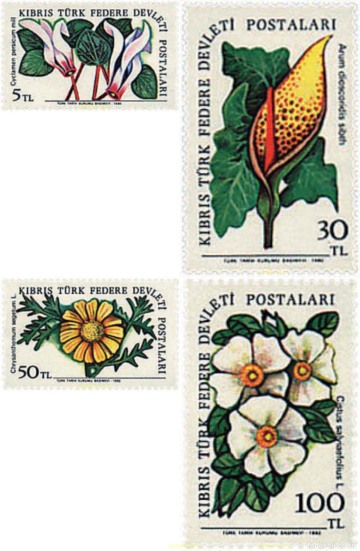 Sellos: 82471 MNH CHIPRE. Administraci&oacute;n turca 1982 FLORES SILVESTRES DE CHIPRE