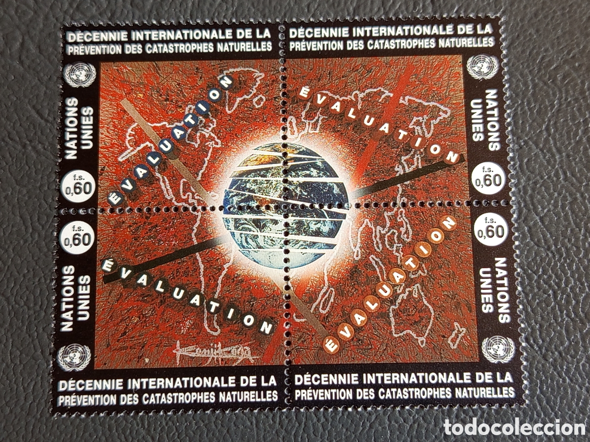 Sellos: Bloque 4 ONU Ginebra 1999 Decenio Prevencion Catastrofes Cat Michel 314 MNH