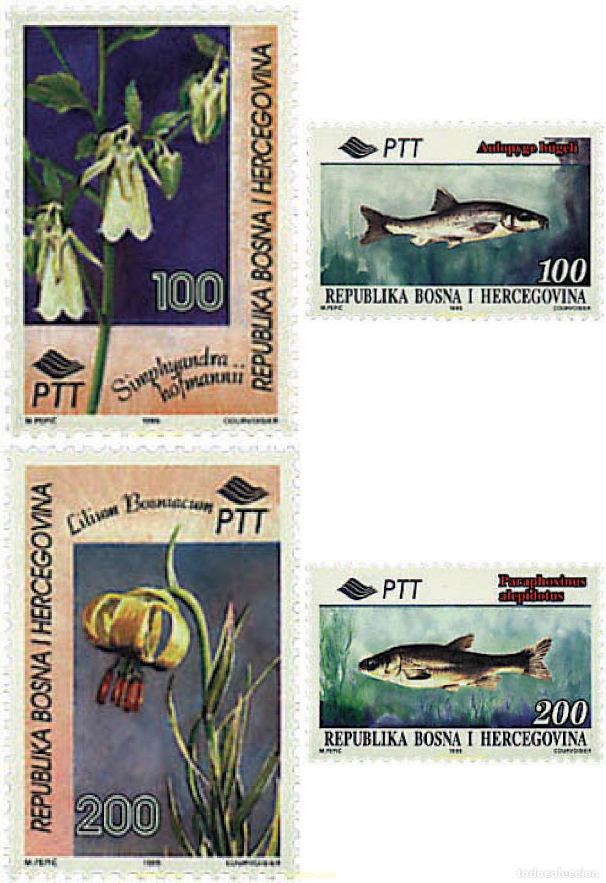 Sellos: 96411 MNH BOSNIA-HERZEGOVINA 1995 FAUNA Y FLORA