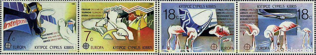 Sellos: 5602 MNH CHIPRE 1988 EUROPA CEPT. TRANSPORTE Y MEDIOS DE COMUNICACION