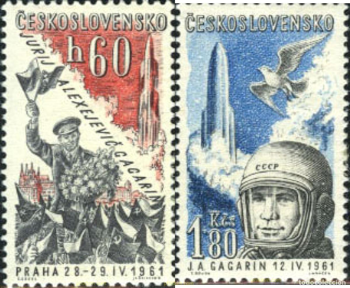 Sellos: 63635 MNH CHECOSLOVAQUIA 1961 VISITA A PRAGA DEL PRIMER COSMONAUTA