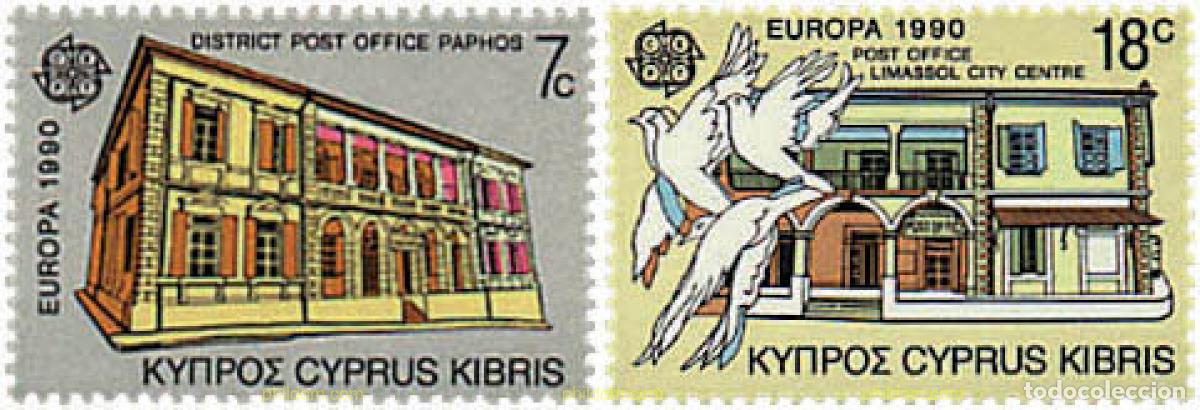 Sellos: 62764 MNH CHIPRE 1990 EUROPA CEPT. OFICINAS POSTALES