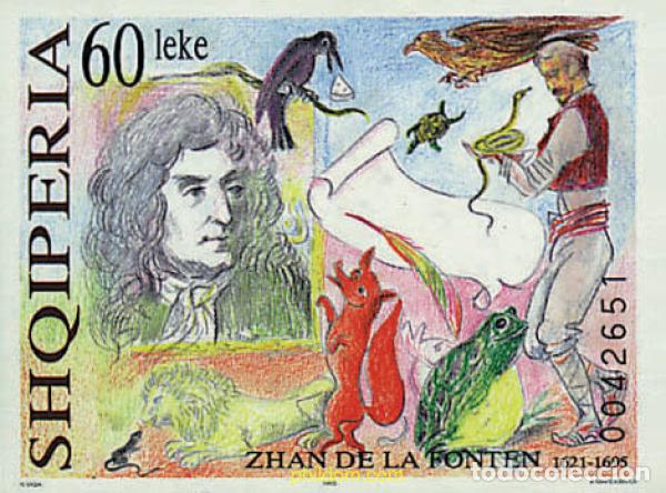 Sellos: 78675 MNH ALBANIA 1995 300 ANIVERSARIO DE LA MUERTE DE JEAN DE LA FONTAINE. FABULAS