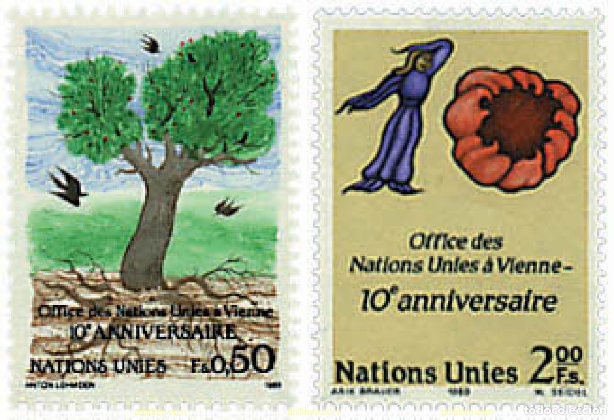 Sellos: 36815 MNH NACIONES UNIDAS. Ginebra 1989 10 ANIVERSARIO DE LA SEDE DE LA ONU EN VIENA