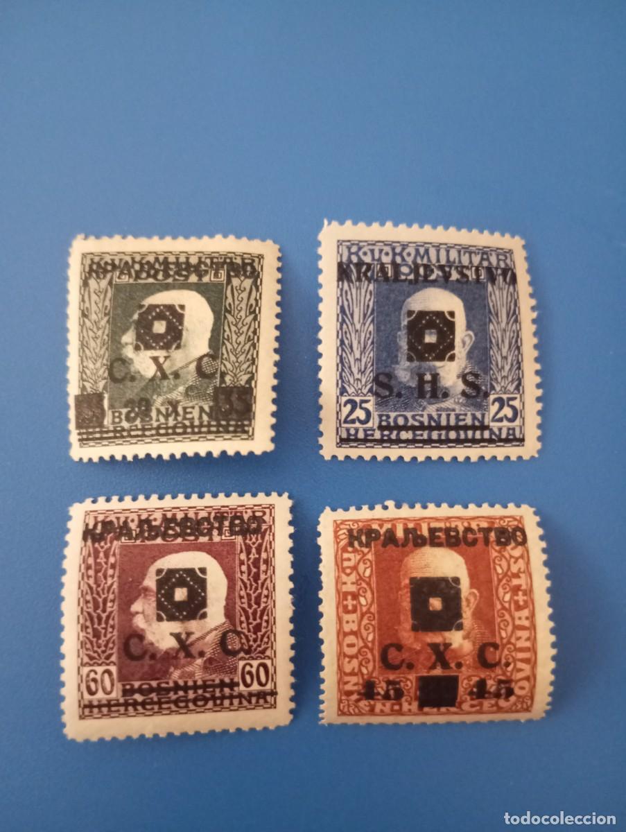 Sellos: YUGOSLAVIA, 1919, SELLOS DE BOSNIA HERZEGOVINA SOBRECARGADOS
