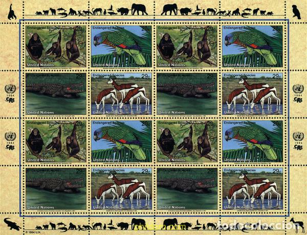 Sellos: 11949 MNH NACIONES UNIDAS. Nueva York 1994 PROTECCION DE LA NATURALEZA