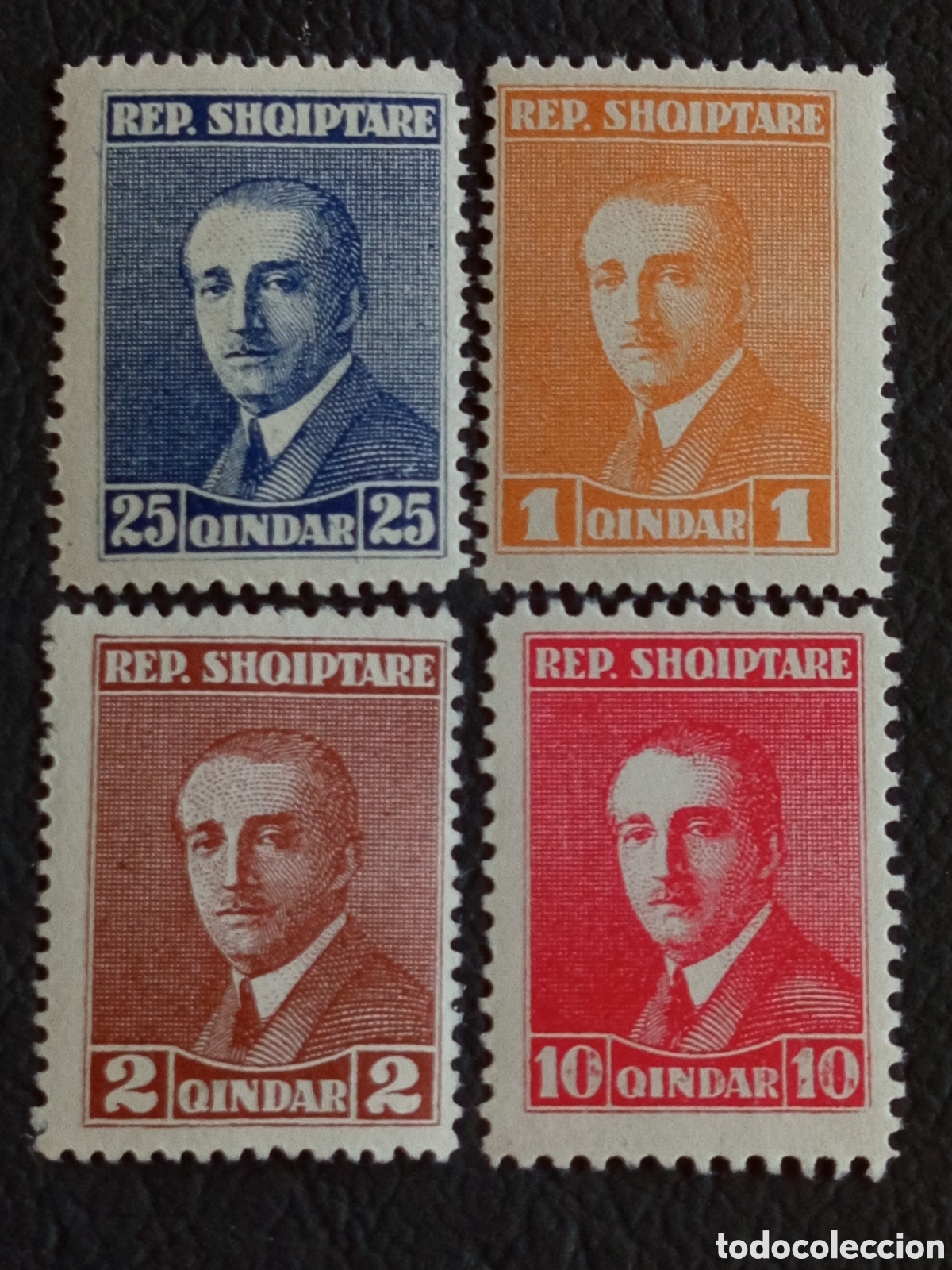 Sellos: Lote 4 Sellos Albania 1928 Presidente Ahmed Zogu Yvert 212/15 MNH.