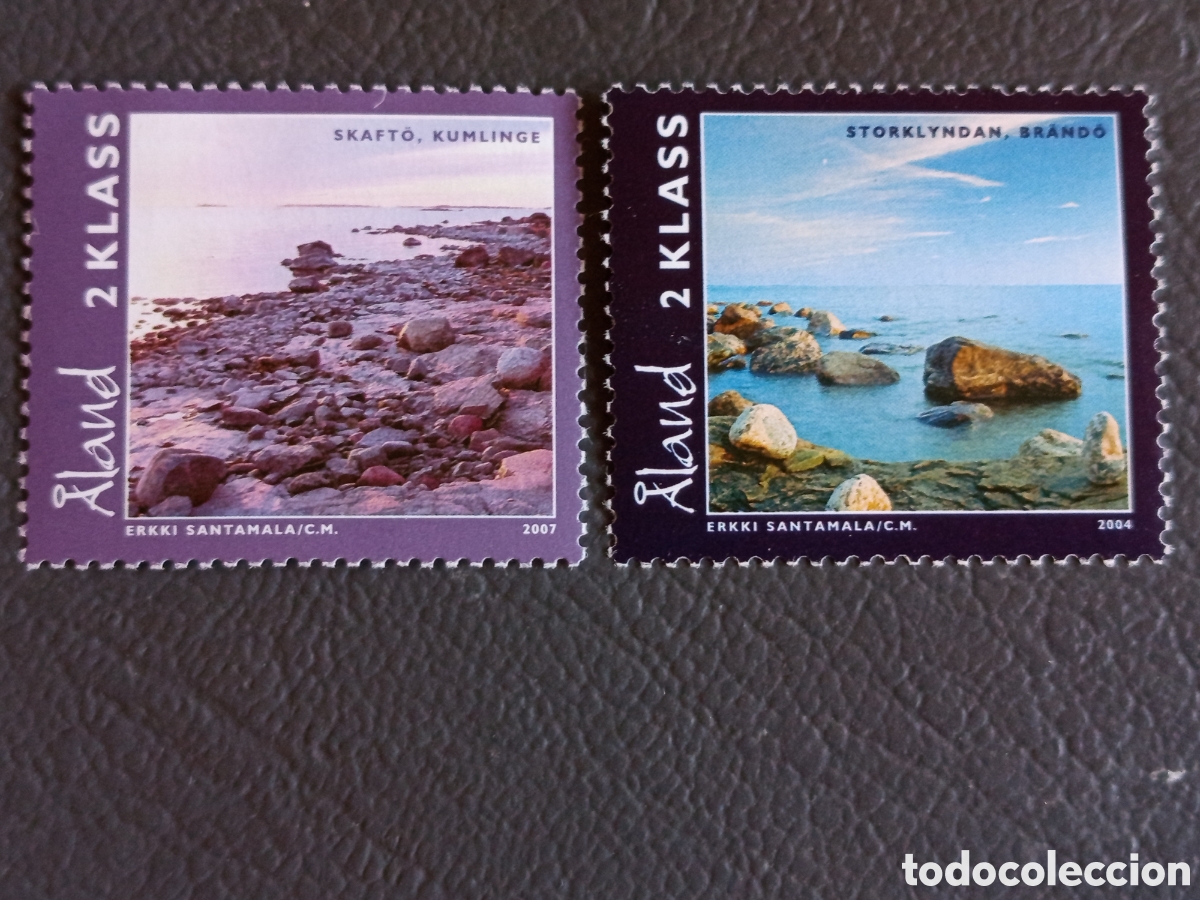 Sellos: Lote 2 Sellos &Aring;land 2004/07 Paisajes Costeros (Skaft&ouml; y Storklyndan) 2 Klass MNH.