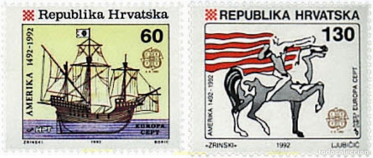 Sellos: 62814 MNH CROACIA 1992 EUROPA CEPT. 500 ANIVERSARIO DEL DESCUBRIMIENTO DE AMERICA