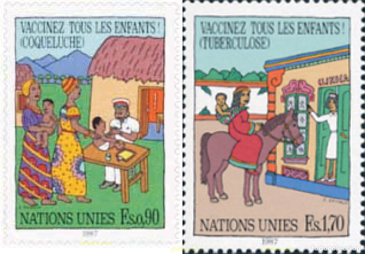 Sellos: 29882 MNH NACIONES UNIDAS. Ginebra 1987 VACUNACION INFANTIL