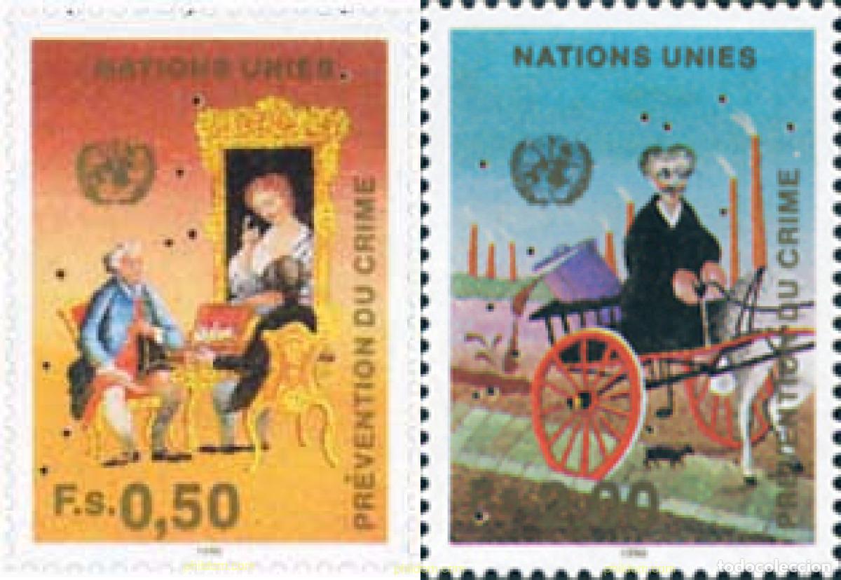 Sellos: 56451 MNH NACIONES UNIDAS. Ginebra 1990 PREVENCION DEL CRIMEN