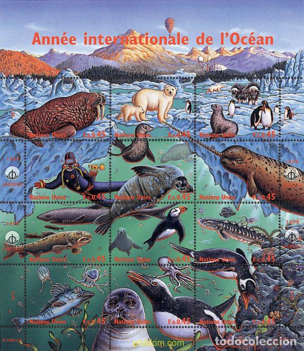 Sellos: 158687 MNH NACIONES UNIDAS. Ginebra 1998 A&Ntilde;O INTERNACIONAL DE LOS OCEANOS
