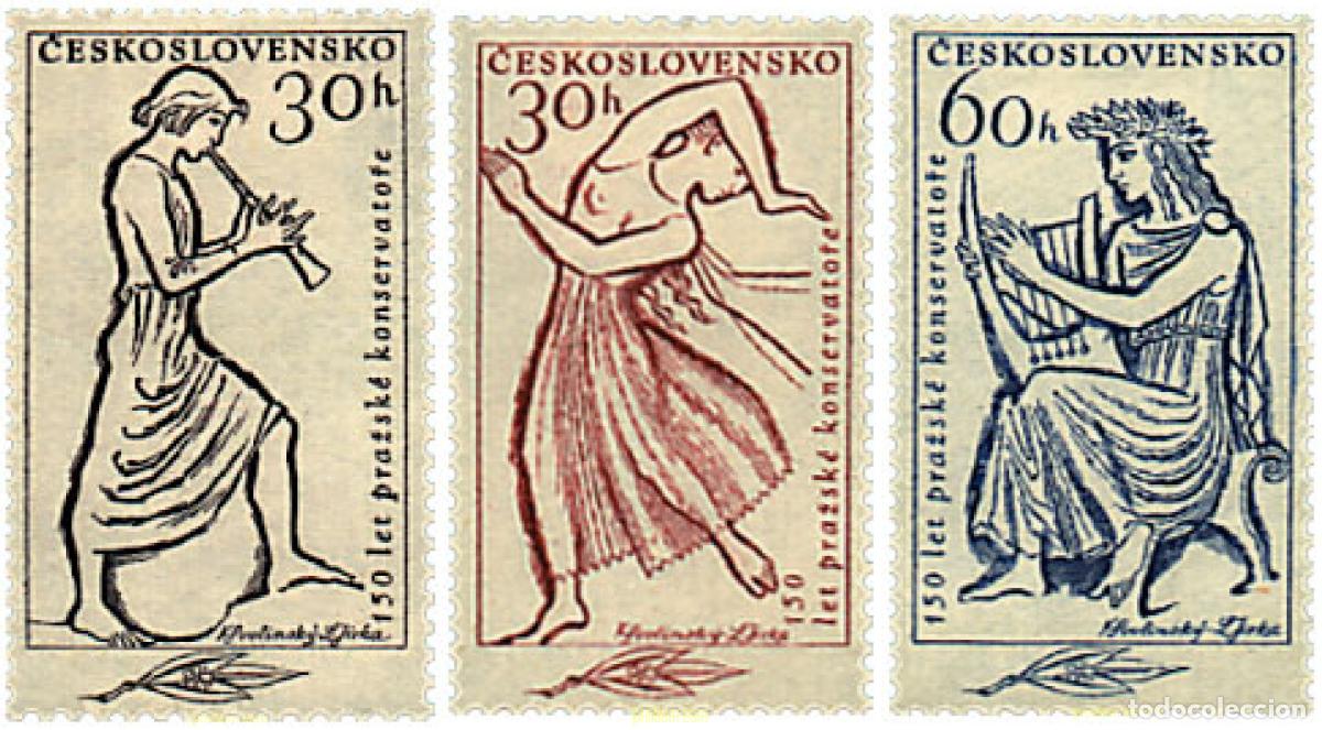 Sellos: 157766 MNH CHECOSLOVAQUIA 1961 150 ANIVERSARIO DEL CONSERVATORIO DE PRAGA