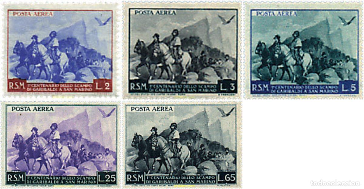 Sellos: 37322 MNH SAN MARINO 1949 CENTENARIO DE LA RETIRADA DE GARIBALDI