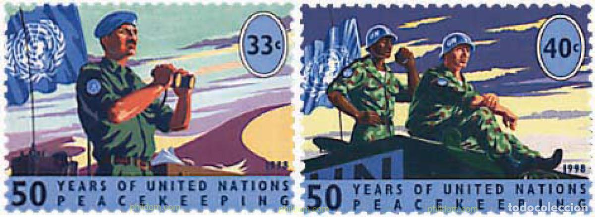 Sellos: 30798 MNH NACIONES UNIDAS. Nueva York 1998 50 A&Ntilde;OS DE OPERACIONES POR EL MANTENIMIENTO DE LAS PAZ