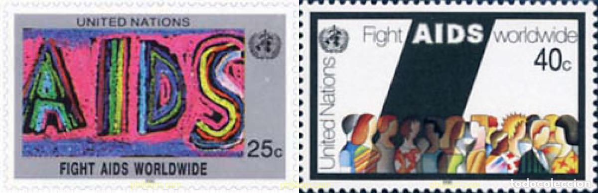 Sellos: 141308 MNH NACIONES UNIDAS. Nueva York 1990 LUCHA CONTRA EL SIDA