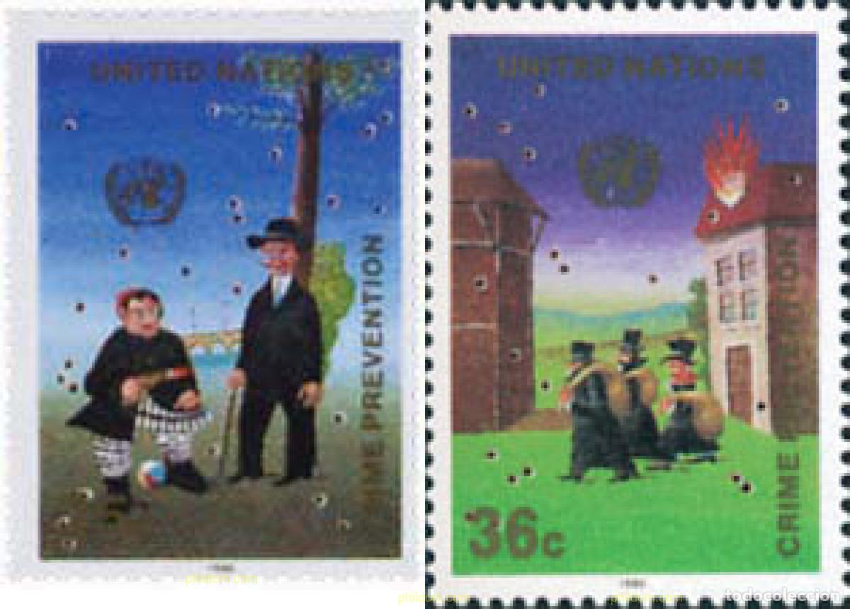 Sellos: 56440 MNH NACIONES UNIDAS. Nueva York 1990 PREVENCION DEL CRIMEN