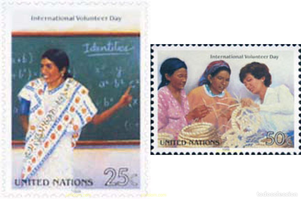 Sellos: 141324 MNH NACIONES UNIDAS. Nueva York 1988 DIA INTERNACIONAL DE LOS VOLUNTARIOS