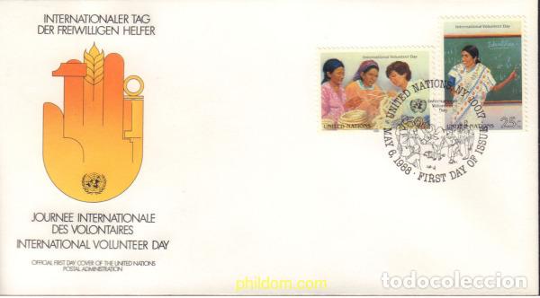 Sellos: 407130 MNH NACIONES UNIDAS. Nueva York 1988 DIA INTERNACIONAL DE LOS VOLUNTARIOS