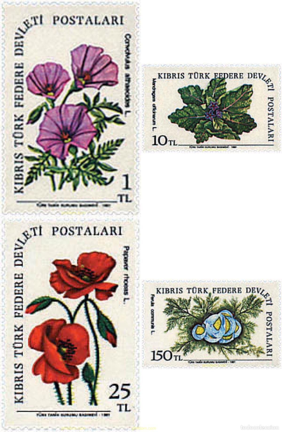 Sellos: 82470 MNH CHIPRE. Administraci&oacute;n turca 1981 FLORES DEL CAMPO