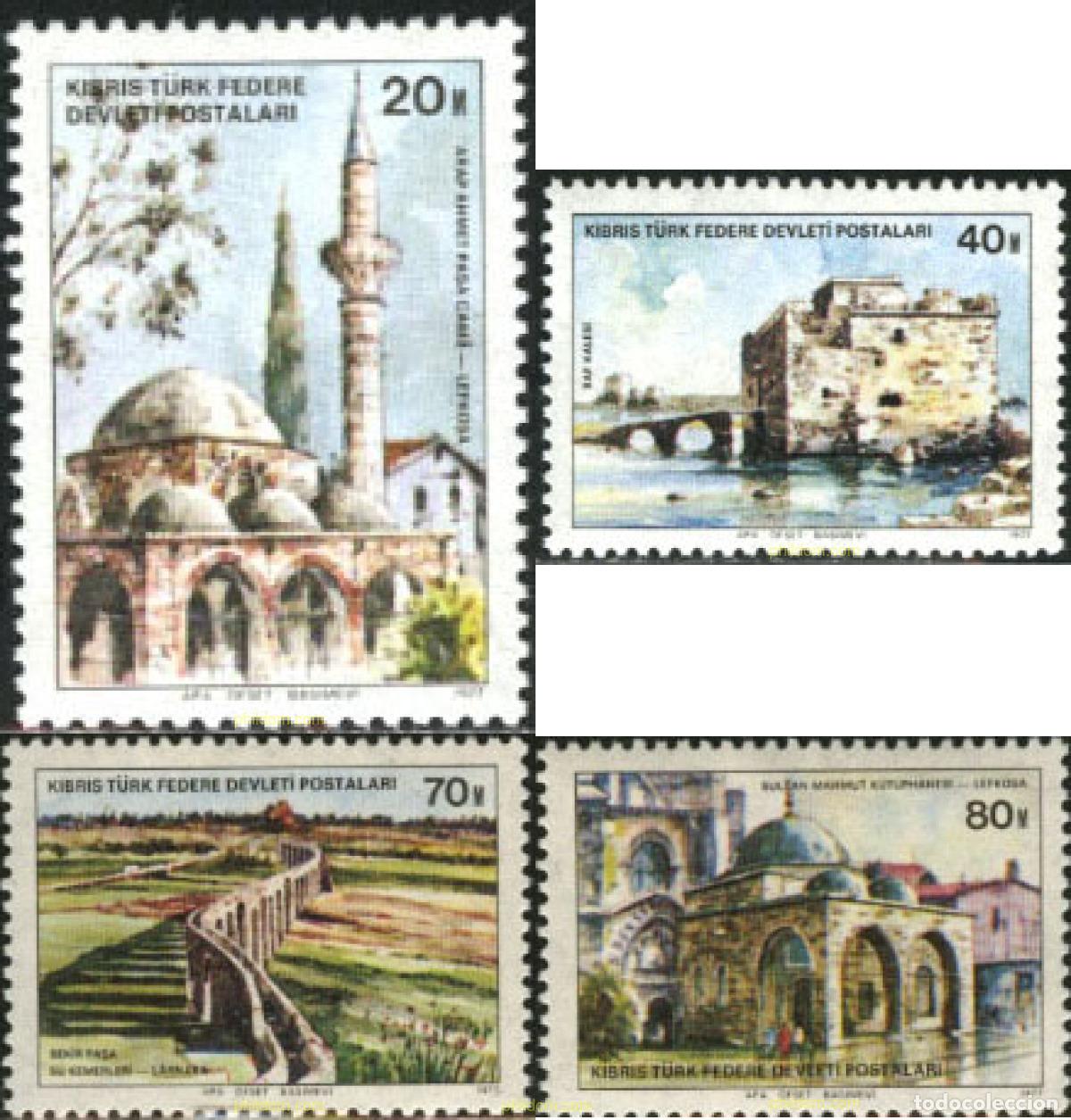 Sellos: 164590 MNH CHIPRE. Administraci&oacute;n turca 1977 MONUMENTOS CONSTRUIDOS POR TURQUIA EN CHIPRE