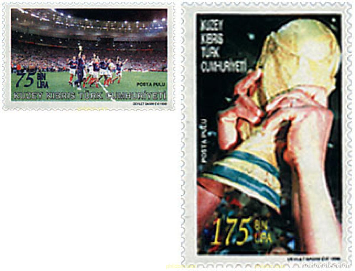 Sellos: 51432 MNH CHIPRE. Administraci&oacute;n turca 1998 COPA DEL MUNDO DE FUTBOL. FRANCIA-98