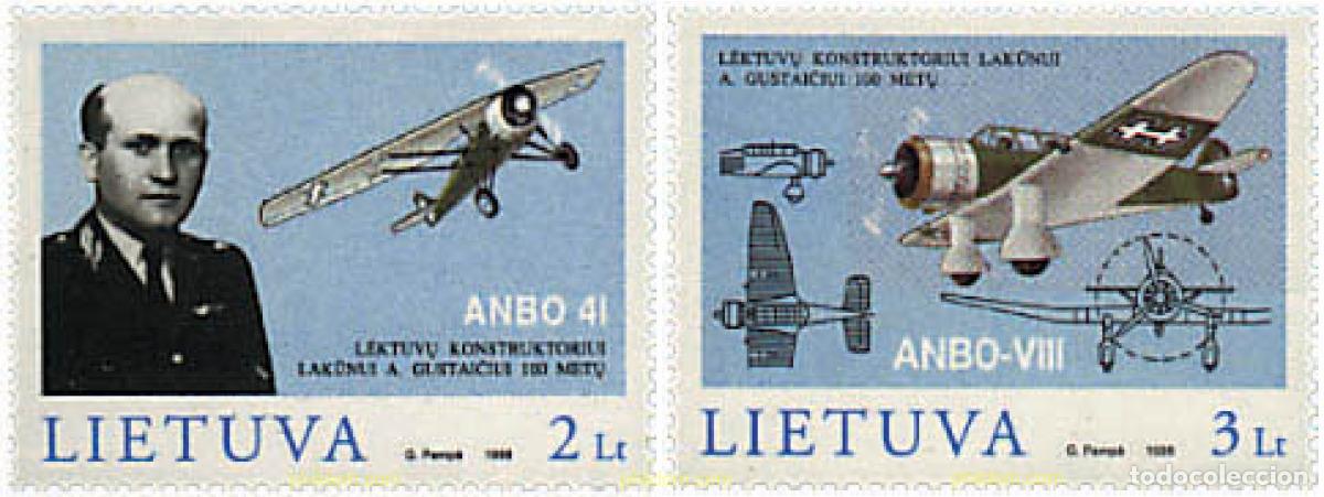 Sellos: 34759 MNH LITUANIA 1998 CENTENARIO DEL NACIMIENTO DE A. GUSTAITIS