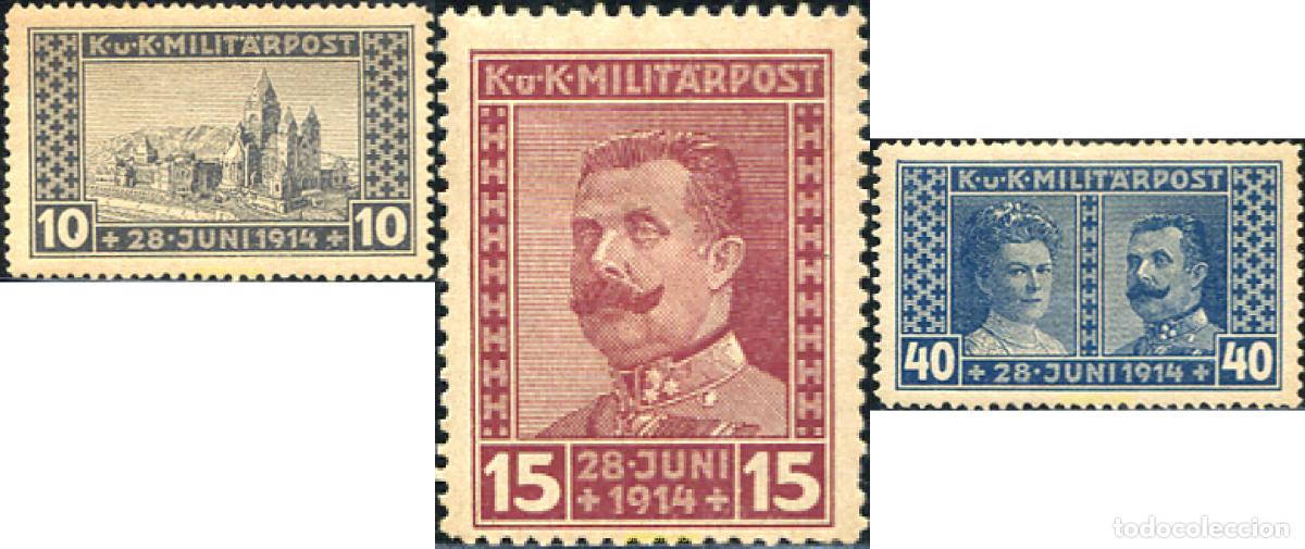 Sellos: 297972 HINGED BOSNIA-HERZEGOVINA 1917 3ER ANIVERSARIO DE LA MUERTE DEL ARCHIDUQUE FRANCISCO FERNADO