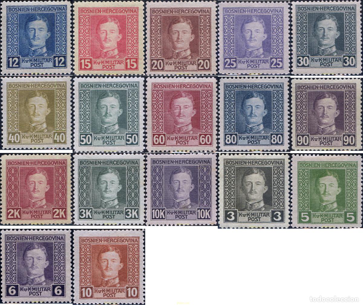Sellos: 297974 HINGED BOSNIA-HERZEGOVINA 1917 CARLOS I