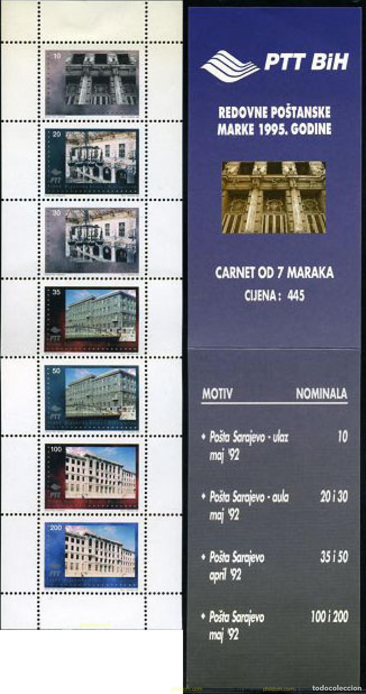 Sellos: 2609 MNH BOSNIA-HERZEGOVINA 1995 EDIFICIOS DE CORREOS