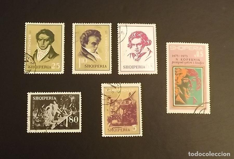 Sellos: 6 sellos de Albania de colecci&oacute;n