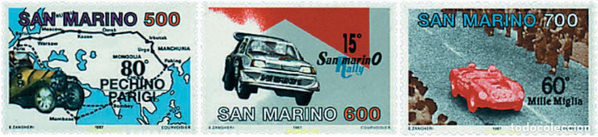 Sellos: 48985 MNH SAN MARINO 1987 GRANDES COMPETICIONES AUTOMOVILISTICAS